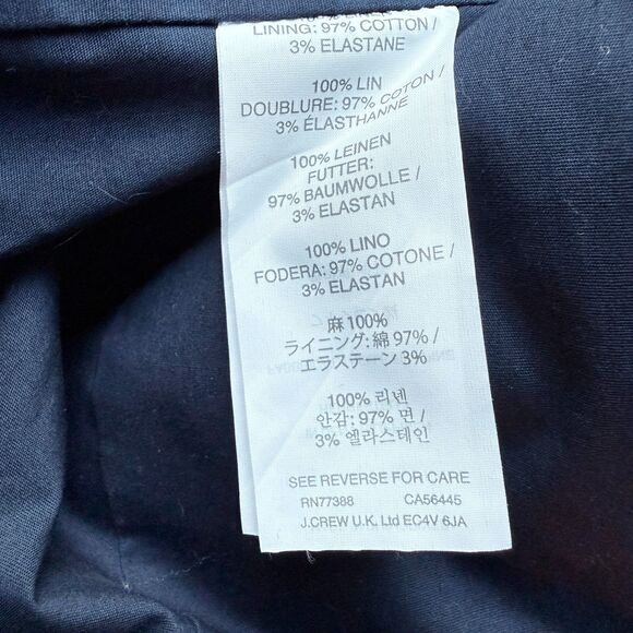 J. Crew 100% Linen Schoolboy Office Career Women's Blazer Suit Jacket Size 4 - Picture 4 of 4
